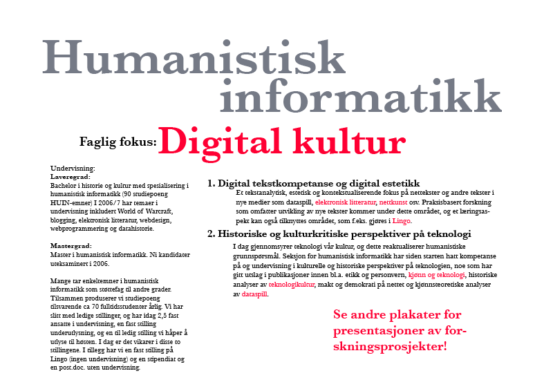 poster about humanistic informatics