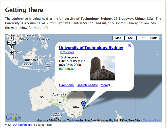 google map of sydney