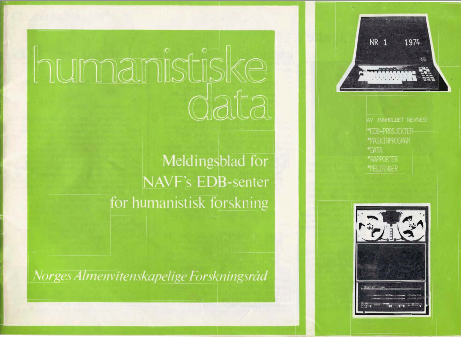 The front page of the second issue of Humanistisk datablad. 